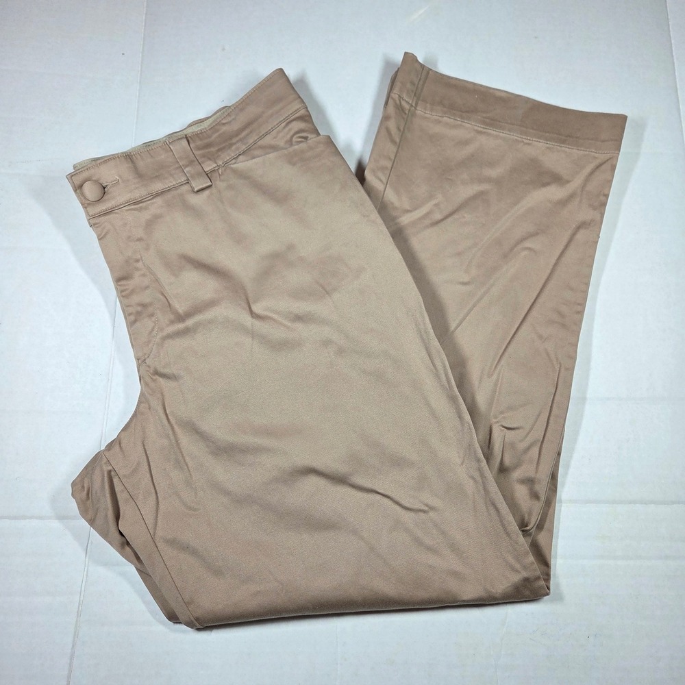 Lee Platinum Label Khaki Pants Womens 20W Tan No Gap Waistband Straight Leg